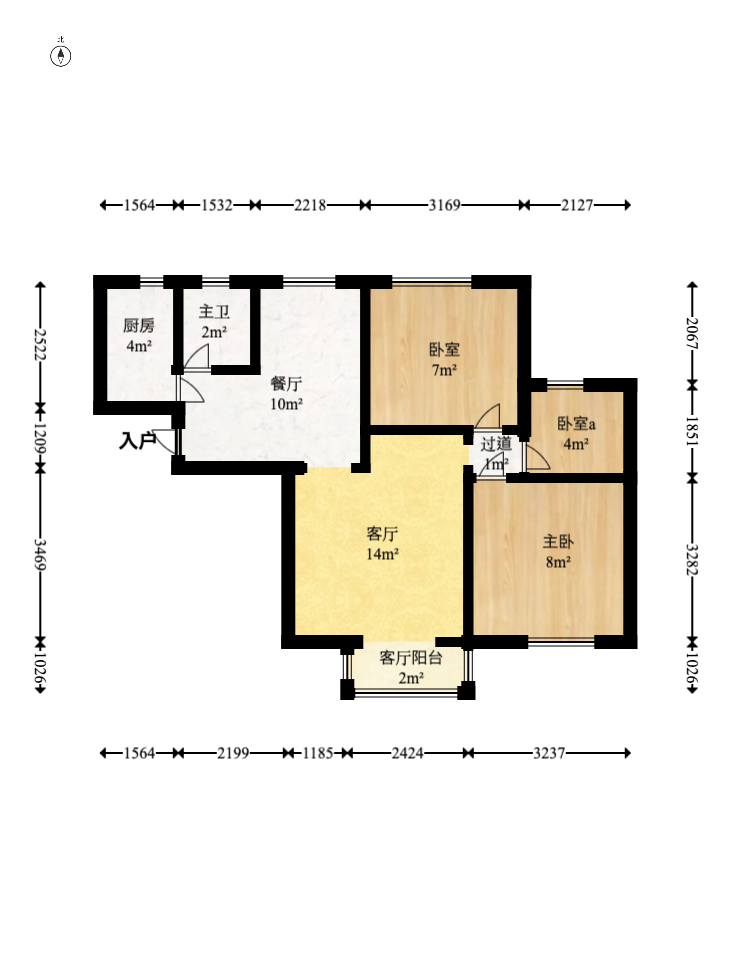 香槟小镇(香槟花苑) 3室2厅1卫 57.60万 香槟小镇(香槟花苑) 3室2厅1卫 57.60万户型图