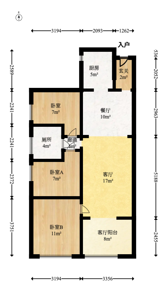 万科白鹭郡  3室2厅1卫   98.00万 万科白鹭郡  3室2厅1卫   98.00万户型图