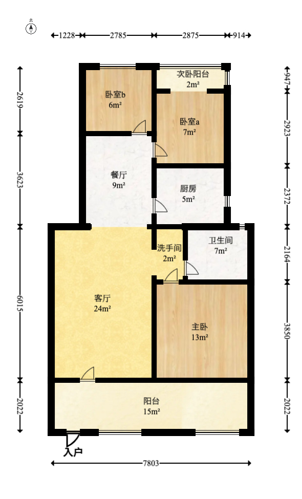 澳海澜庭  4室2厅2卫   95.00万室内图1