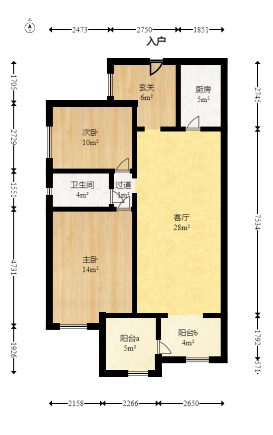 时代倾城一期  2室2厅1卫    81.2万室内图1