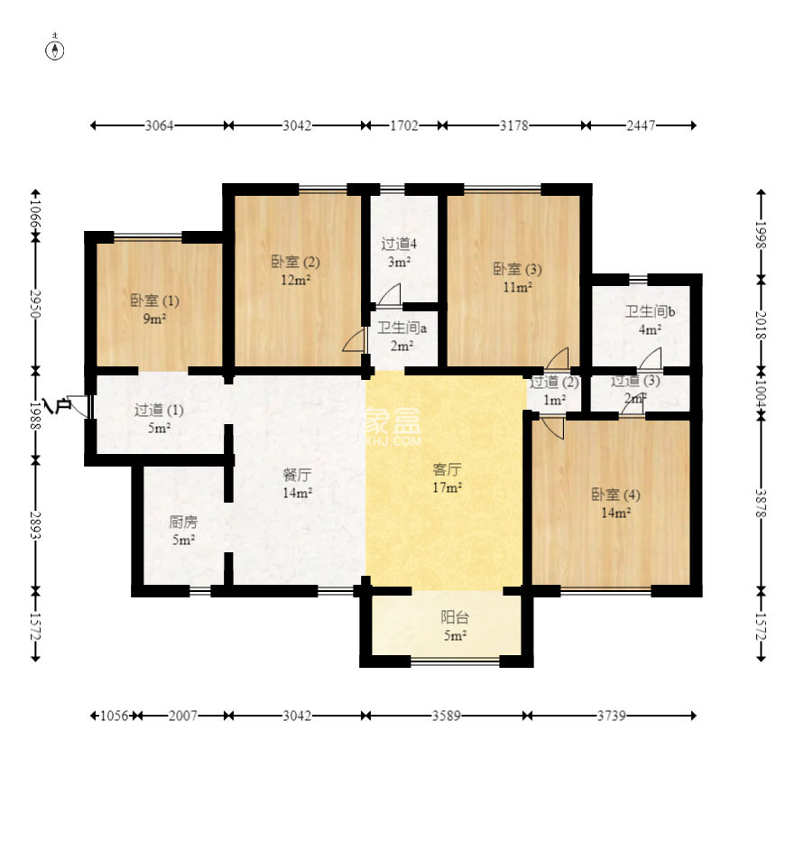 五矿紫湖香醍  4室2厅1卫    75.0万