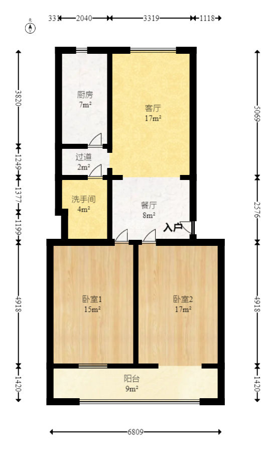 中建五局信和苑二区  2室2厅1卫   58.80万