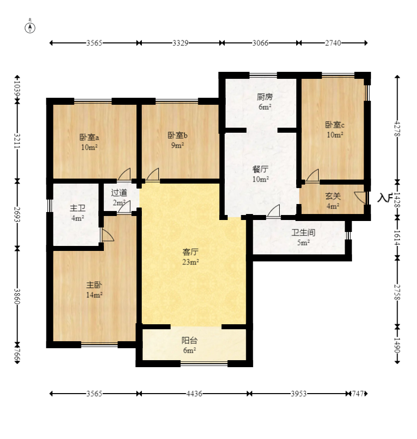澳海谷山府  4室2厅2卫   134.00万室内图1