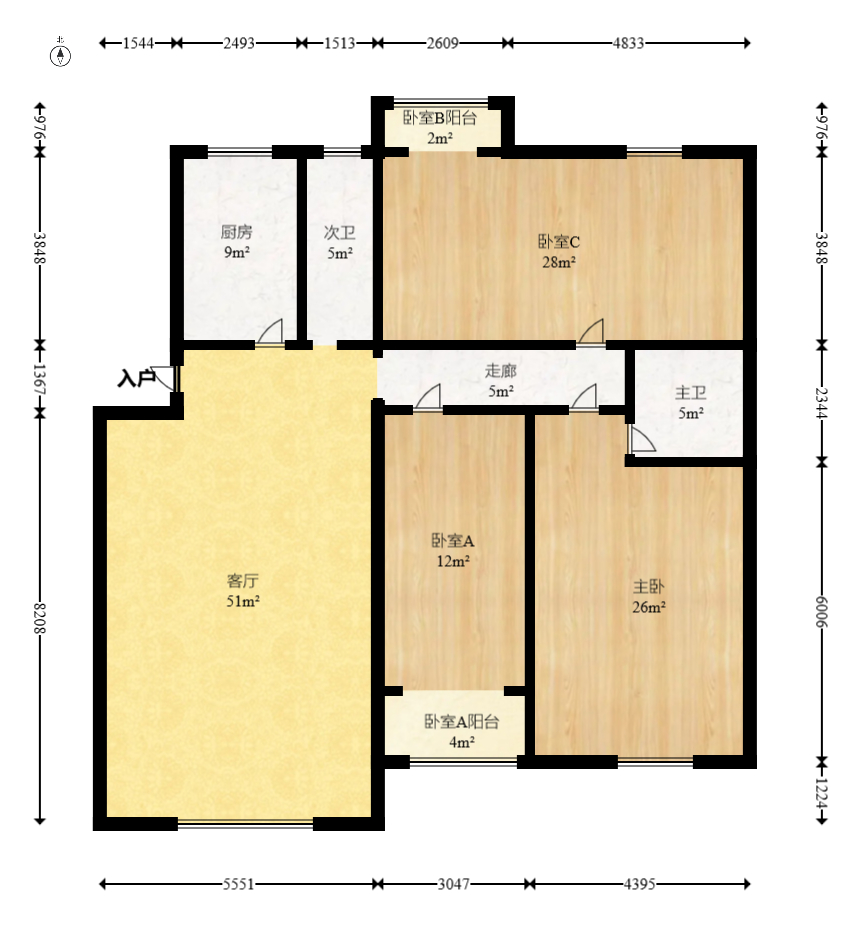 盛湘家园  4室2厅2卫   129.00万 盛湘家园  4室2厅2卫   129.00万户型图
