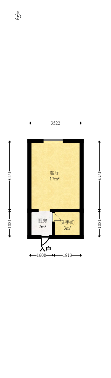 梅溪鑫苑名家  1室1厅1卫   22.00万室内图1