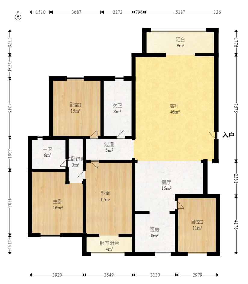 银港水晶城  4室2厅2卫   120.00万 银港水晶城  4室2厅2卫   120.00万户型图