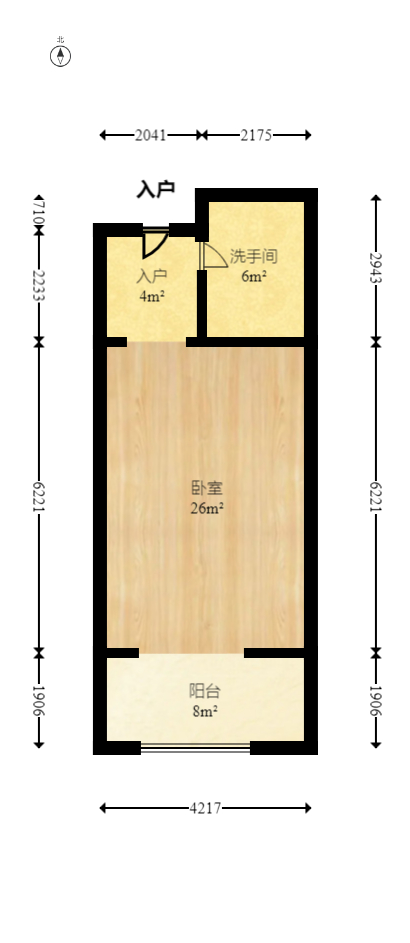东塘瑞府  1室1厅1卫   32.80万室内图1