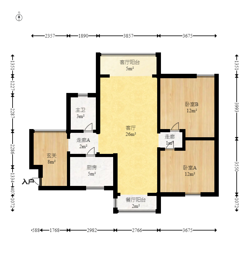 中信城市广场(中信新城一期) 2室2厅1卫 67.00万 中信城市广场(中信新城一期) 2室2厅1卫 67.00万户型图