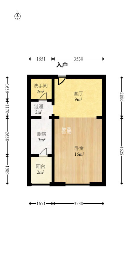 山水花都  1室1厅1卫   42.00万