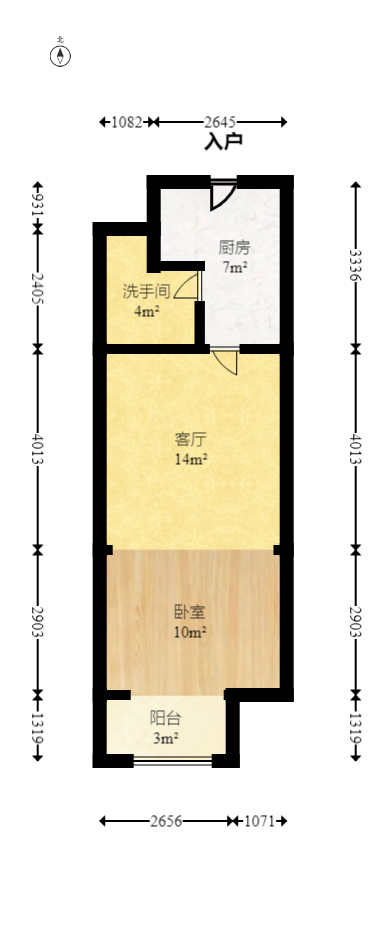 上河國際A座  1室1廳1衛(wèi)    34.99萬室內(nèi)圖1