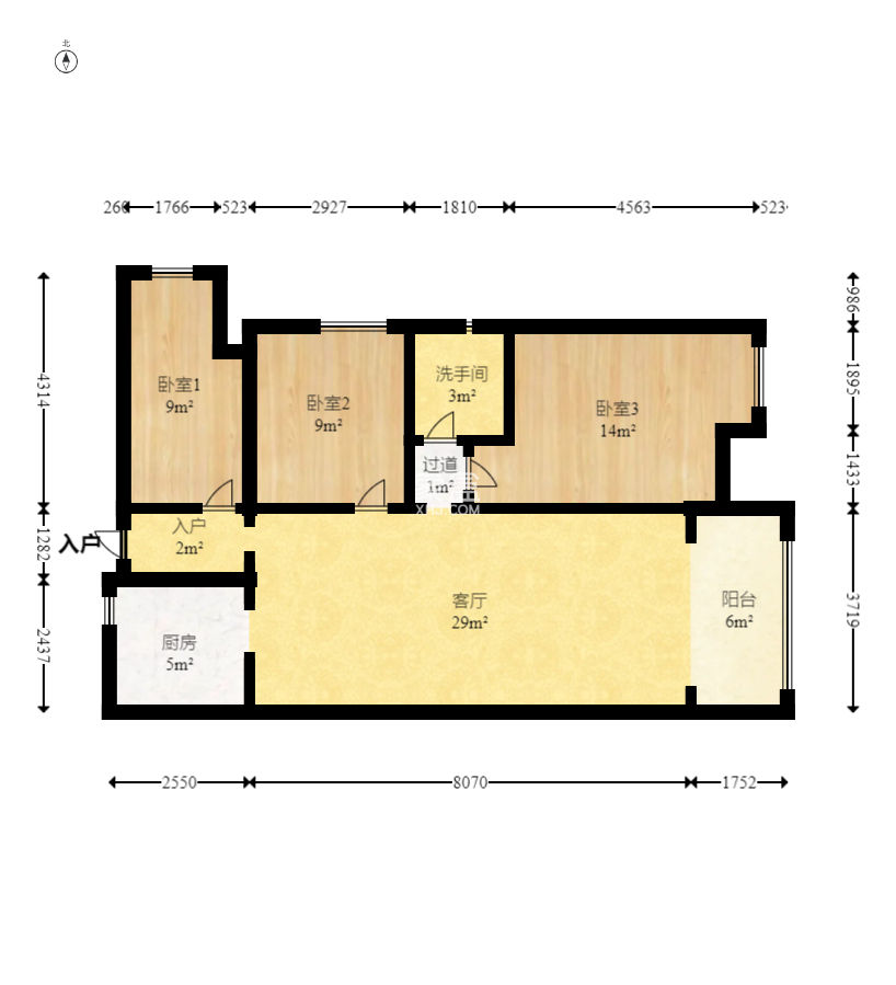 新华都万家城  3室2厅1卫    75.0万