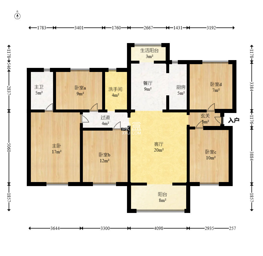 新华联梦想城  4室2厅2卫   110.20万