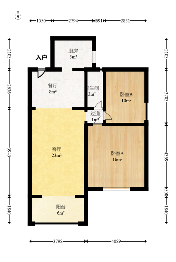 紫晶城 2室2厅1卫 60.00万 紫晶城 2室2厅1卫 60.00万户型图