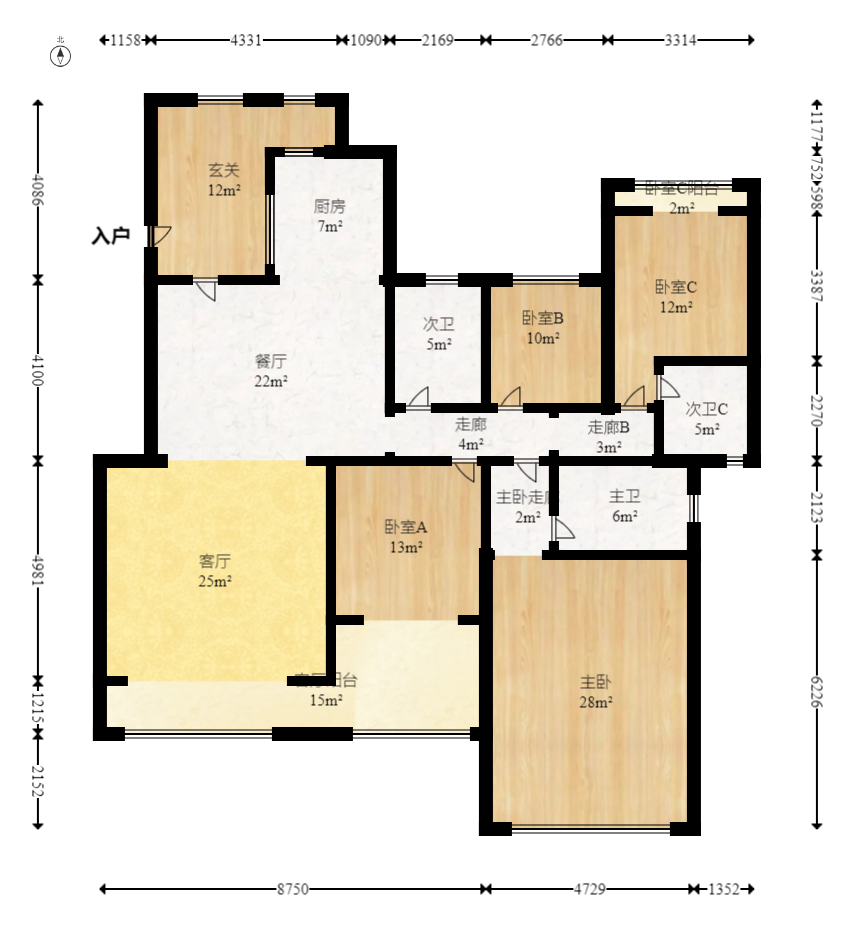 中建芙蓉和苑  4室2厅3卫    315.97万室内图1