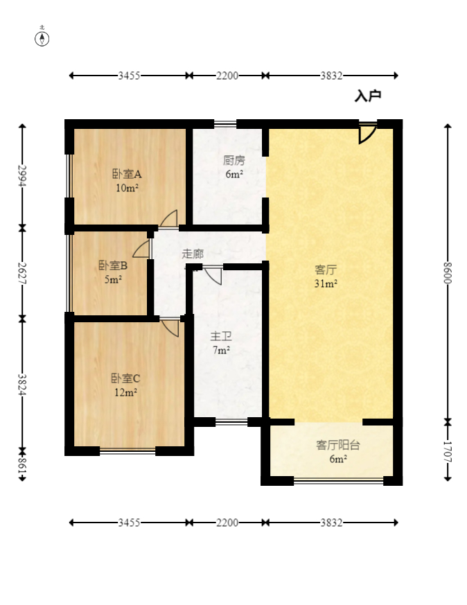 鑫远悦城(鑫远悦时代) 3室2厅1卫 70.00万 鑫远悦城(鑫远悦时代) 3室2厅1卫 70.00万户型图