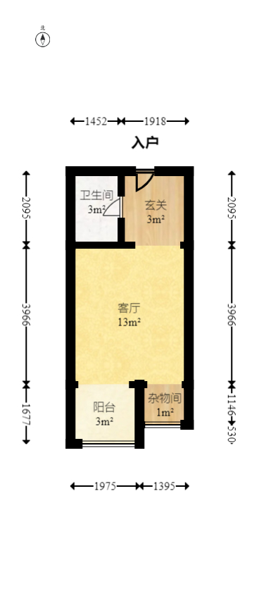 长房时代城  1室1厅1卫   29.00万室内图1