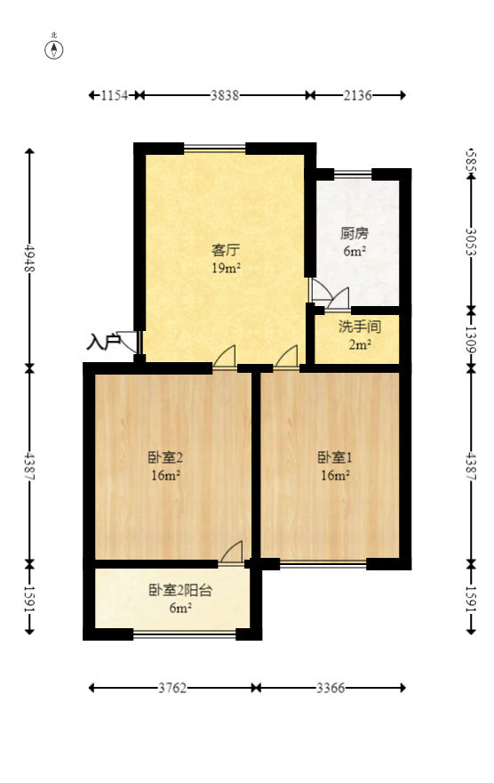 赤岗小区（一二三片）  2室1厅1卫   39.00万室内图1