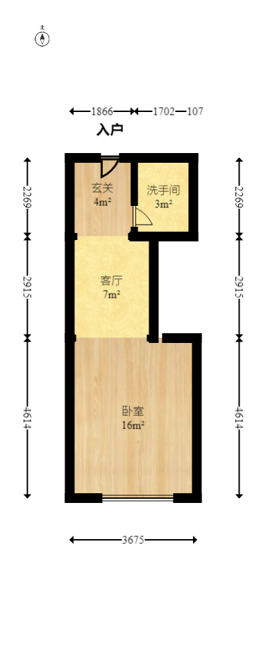 罗马国际公寓  1室1厅1卫   35.00万室内图1