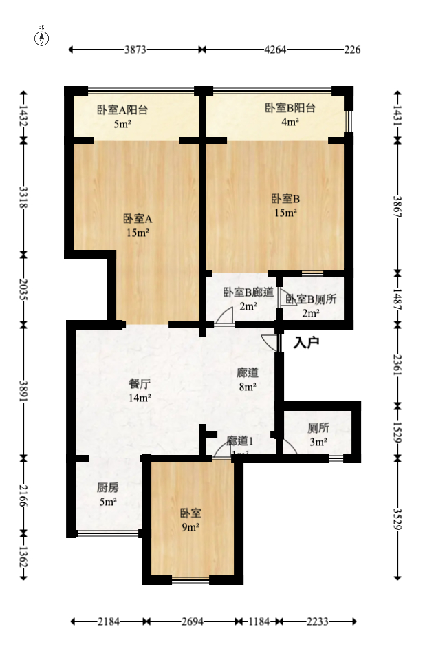合能洋湖公馆  6室3厅3卫   450.00万室内图1
