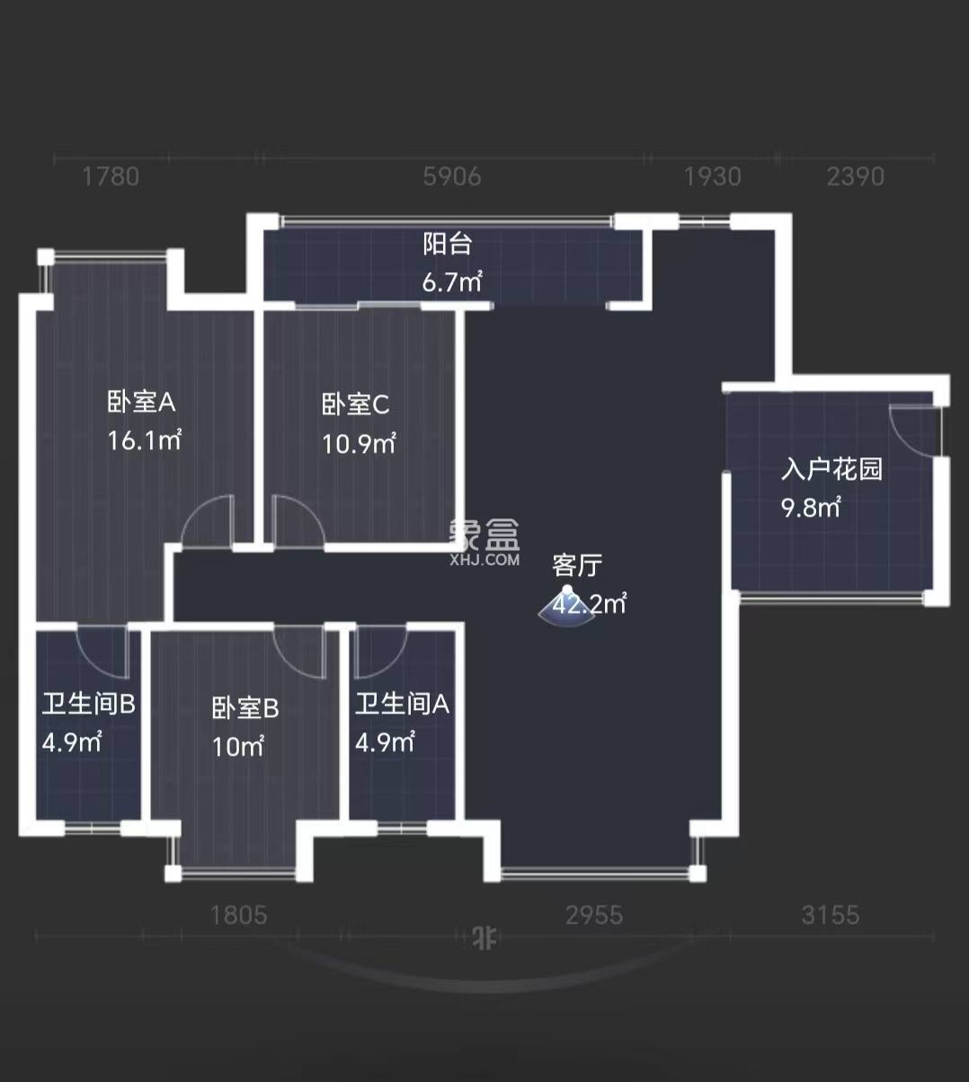 武广国际学苑  3室2厅2卫   102.00万室内图1