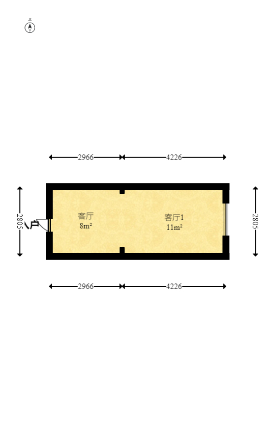 保利香槟国际  1室1厅1卫   20.00万室内图1