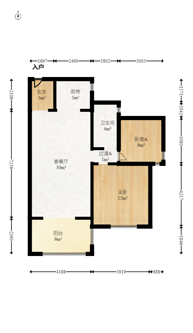 萊茵城  2室2廳1衛(wèi)    78.8萬室內(nèi)圖1