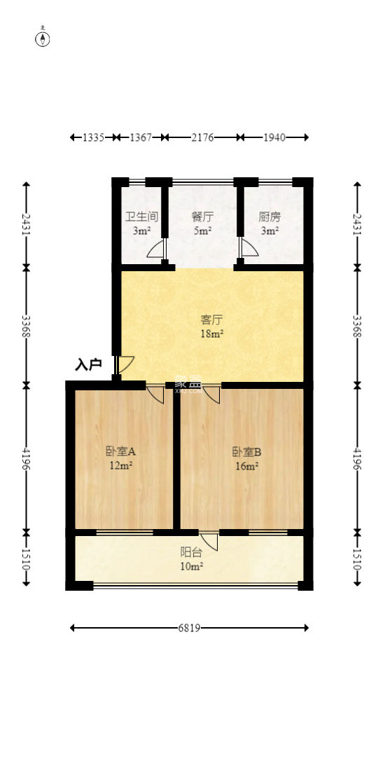 省化工轻工总公司302宿舍  2室1厅1卫    45.99万