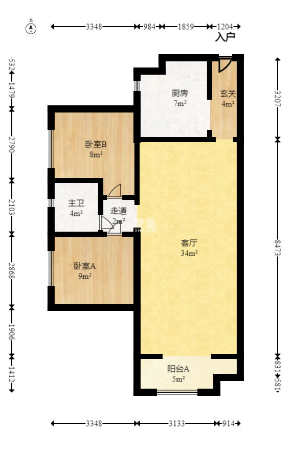 万科金域华府一期  3室2厅1卫   92.80万