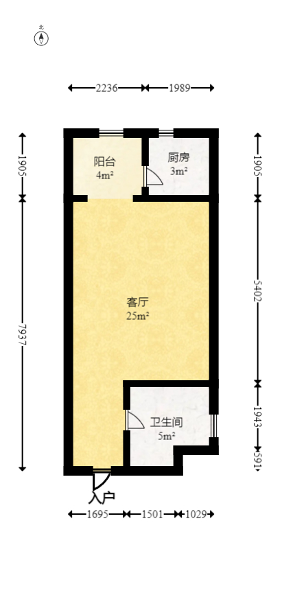 中信凯旋蓝岸（中信新城三期）  1室1厅1卫   41.90万室内图1