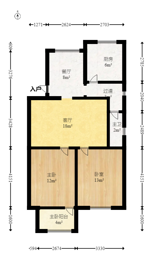 轻苑小区  2室1厅1卫   58.00万室内图1