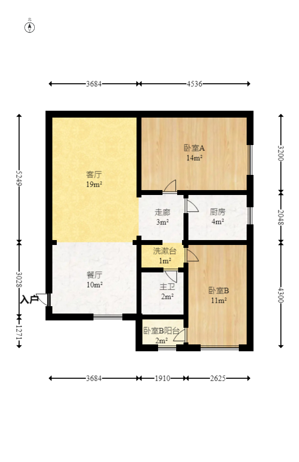 天翔新新家园  2室1厅1卫   75.00万室内图1