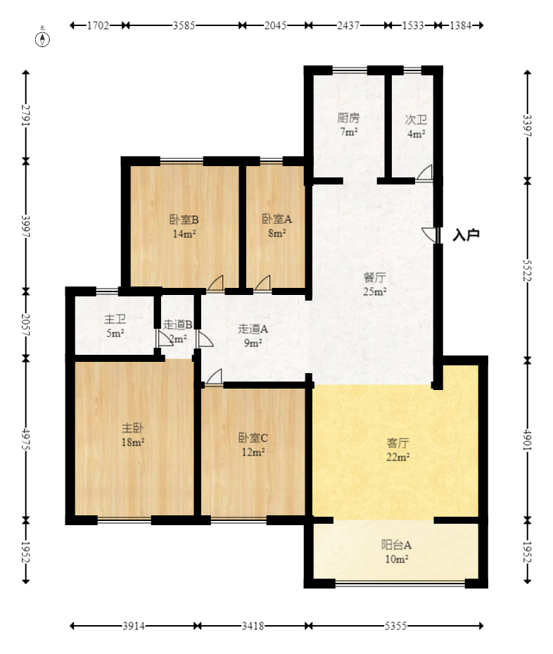 人和苑  4室2厅2卫   127.90万室内图1