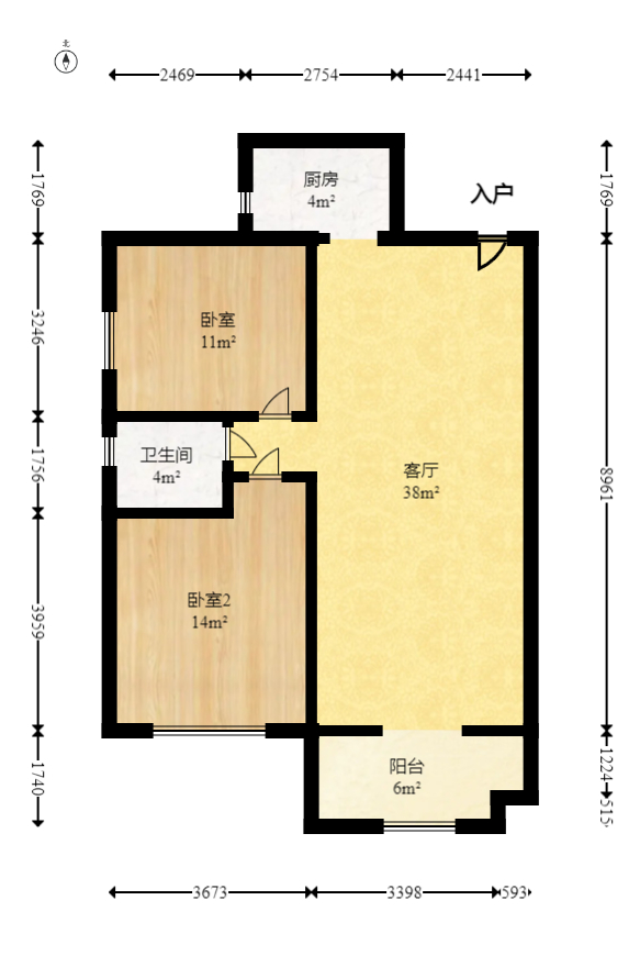 方略潇邦  2室2厅1卫   48.00万室内图1