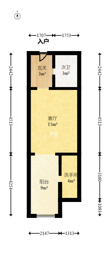 达美寰宇中心  2室2厅1卫   135.00万