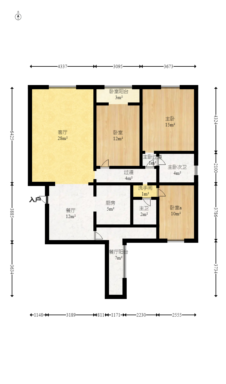 筑梦园 3室2厅2卫 76.8万 筑梦园 3室2厅2卫 76.8万户型图