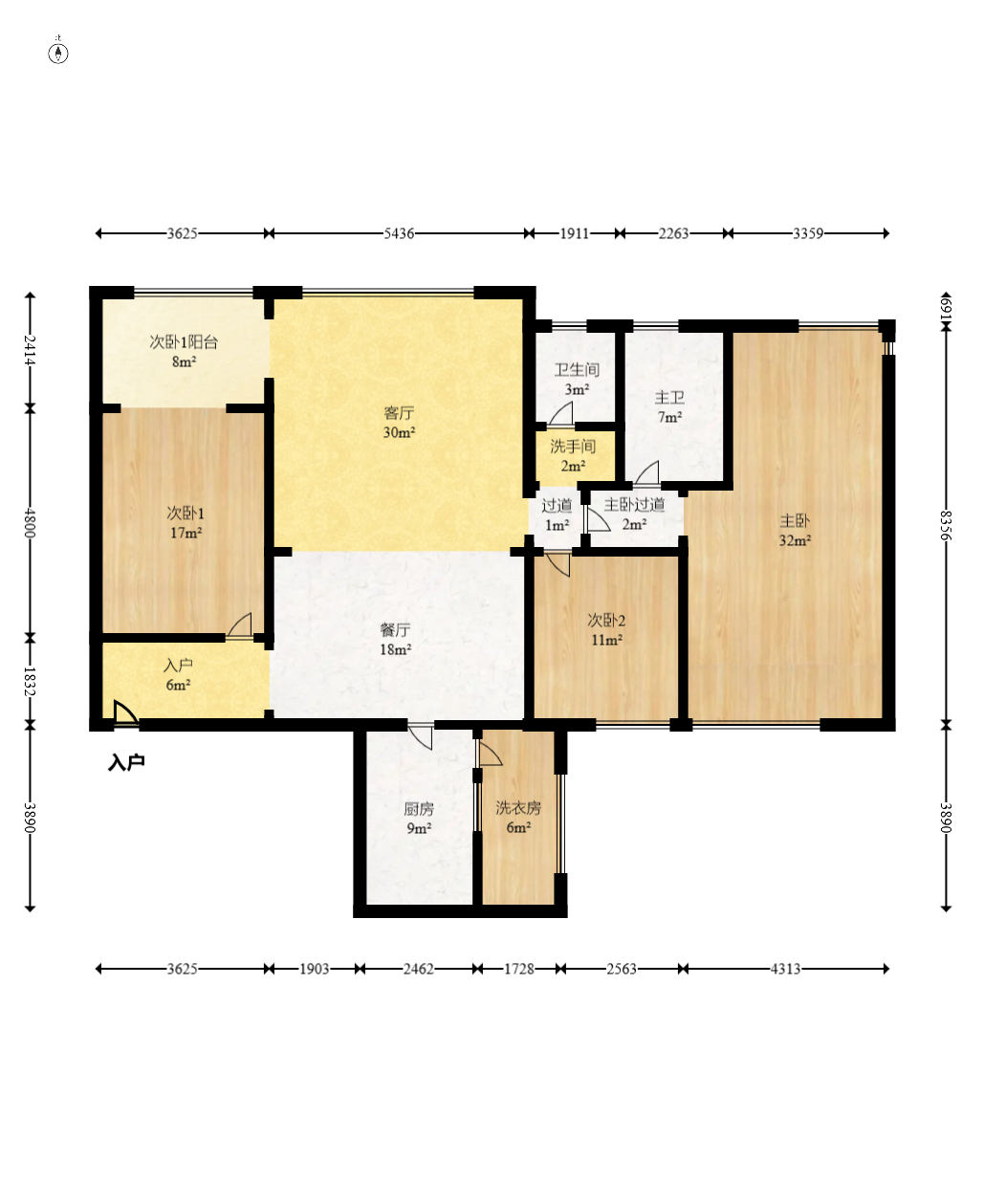 碧桂园威尼斯城 3室2厅2卫 89.98万 碧桂园威尼斯城 3室2厅2卫 89.98万户型图