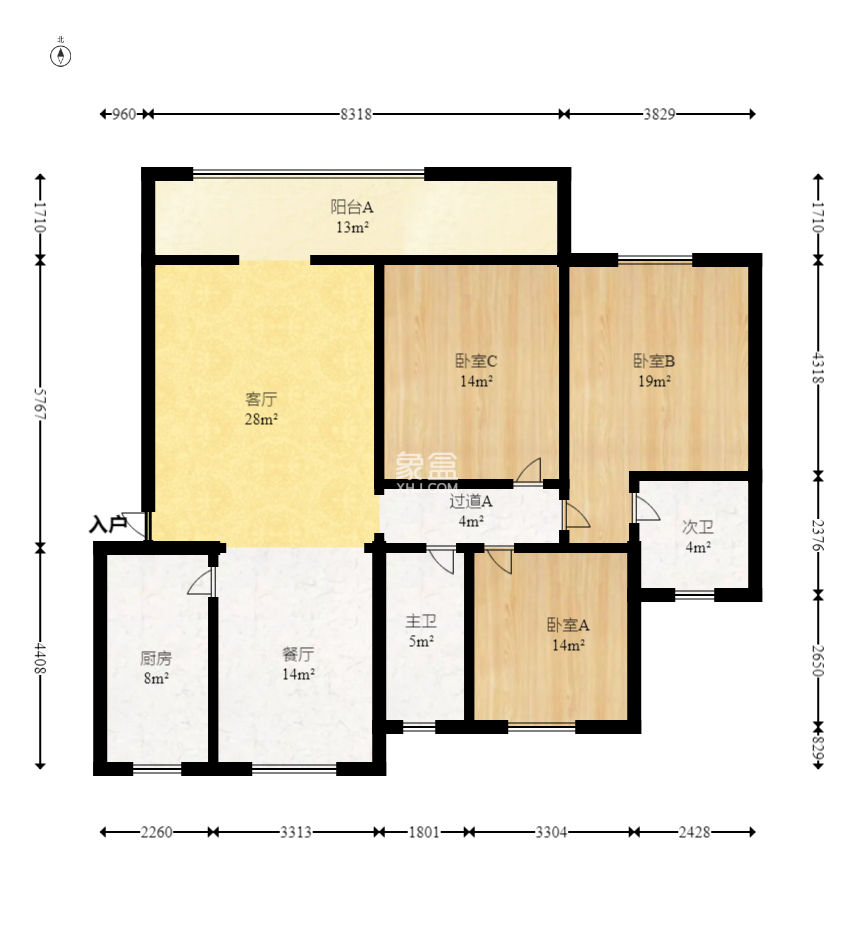 中天佳園  3室2廳2衛(wèi)   98.00萬