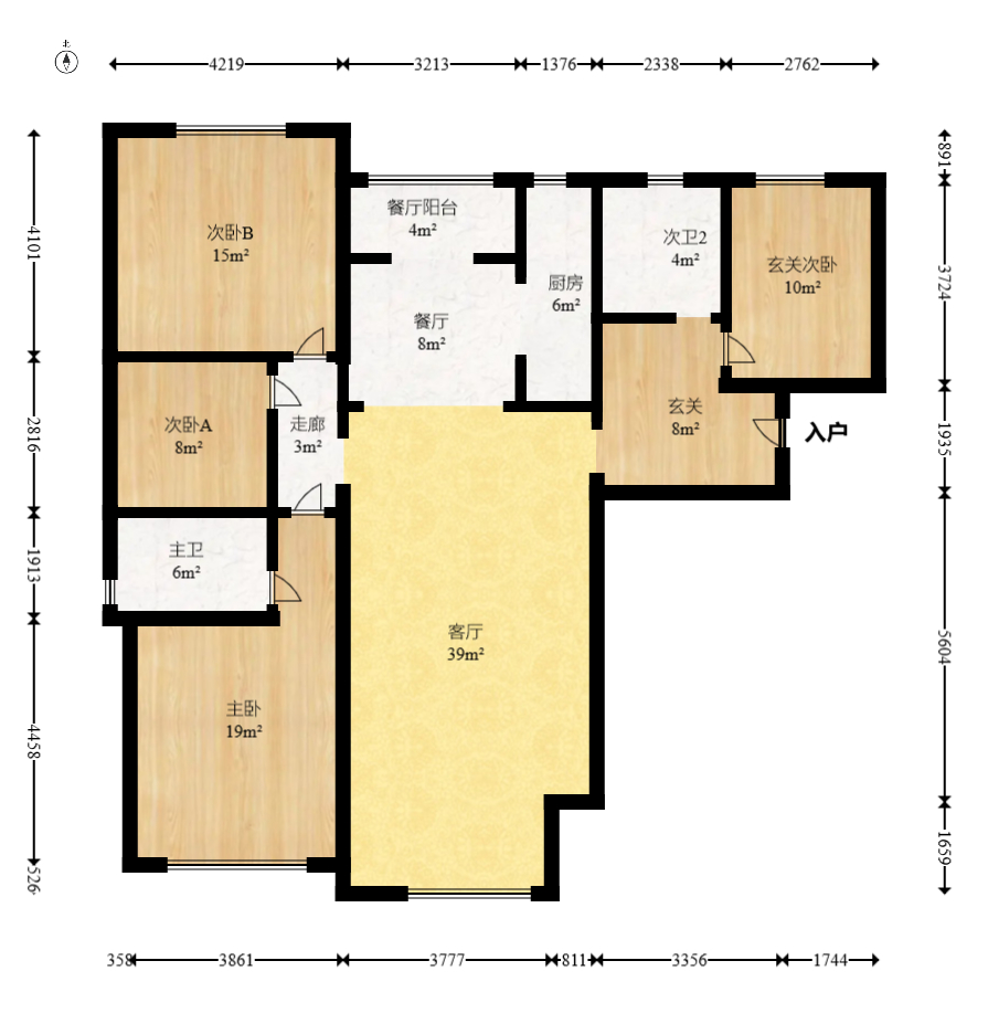 北辰三角洲E4区 4室2厅2卫 160.00万 北辰三角洲E4区 4室2厅2卫 160.00万户型图