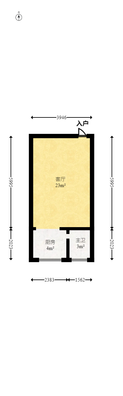 建鸿达现代公寓  1室1厅1卫    36.88万室内图1