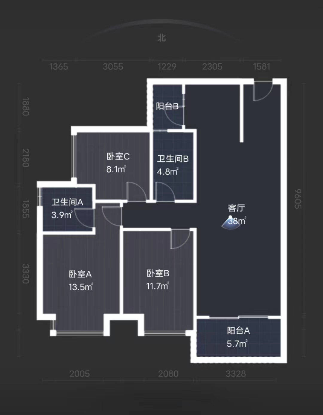 蓝溪谷  3室1厅1卫   60.00万