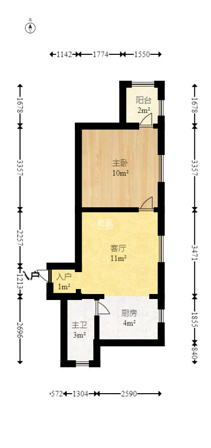 文运街59号  1室1厅1卫   40.00万