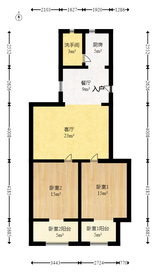 省水院宿舍  2室2厅1卫   80.00万室内图1