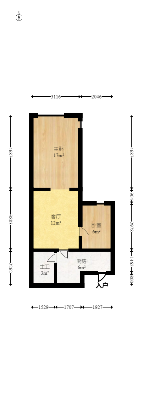 少帅府  2室1厅1卫   63.00万室内图1