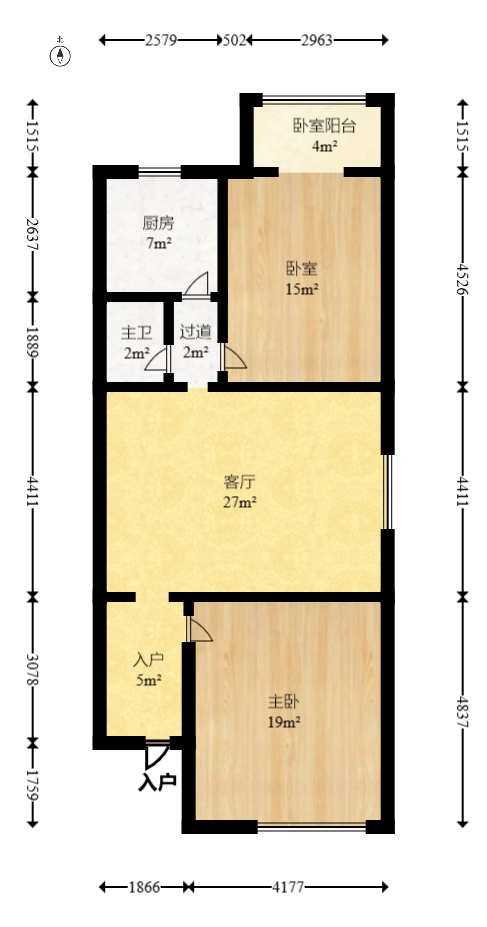 书苑花园（书院花园）  2室2厅1卫   51.00万室内图1