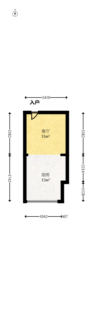 金色loft（鑫秋大厦）  2室2厅1卫   55.00万室内图1