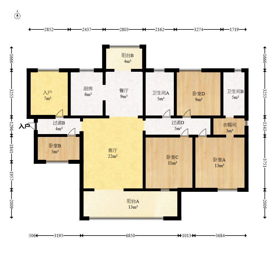 长燃润和天地(长润小区印湘江) 4室2厅2卫 134.97万 长燃润和天地(长润小区印湘江) 4室2厅2卫 134.97万户型图