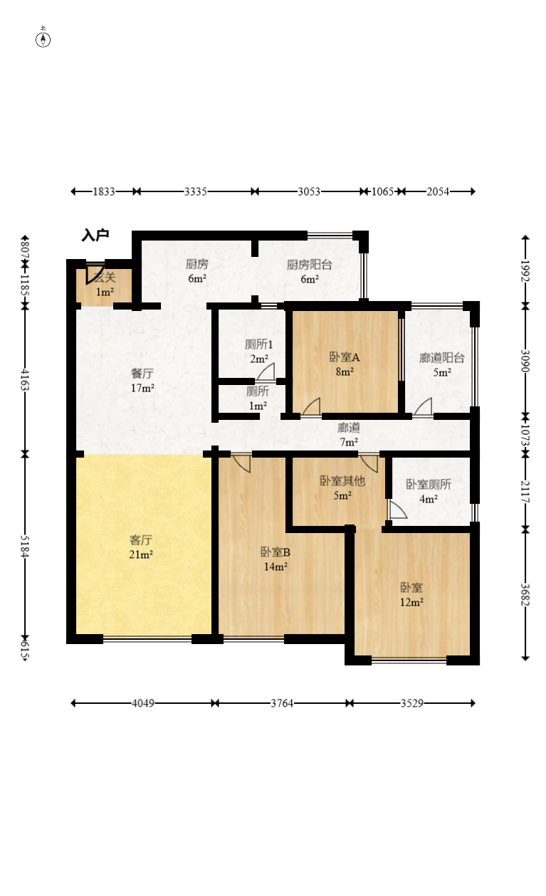 兰亭湾畔  3室2厅2卫    209.99万室内图1