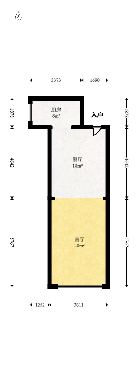 天麓尚层  2室2厅1卫   49.00万室内图1