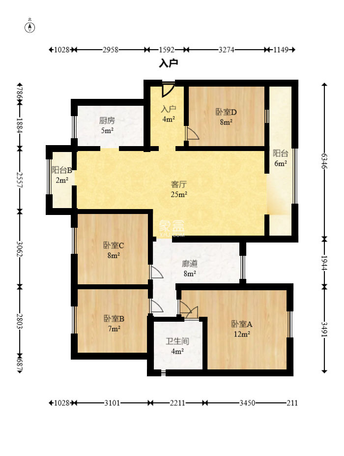 中建梅溪湖中心  4室2厅2卫    165.0万