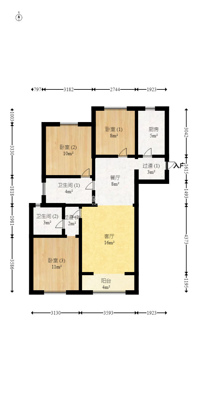 绿地新都会  3室2厅2卫    65.0万